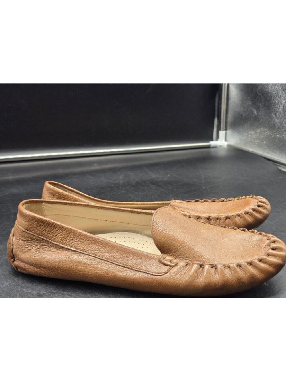 Cole Haan Shoes Women Size 10 Brown Evelyn driver Leather Moccasin Flats Slip On - Picture 3 of 12
